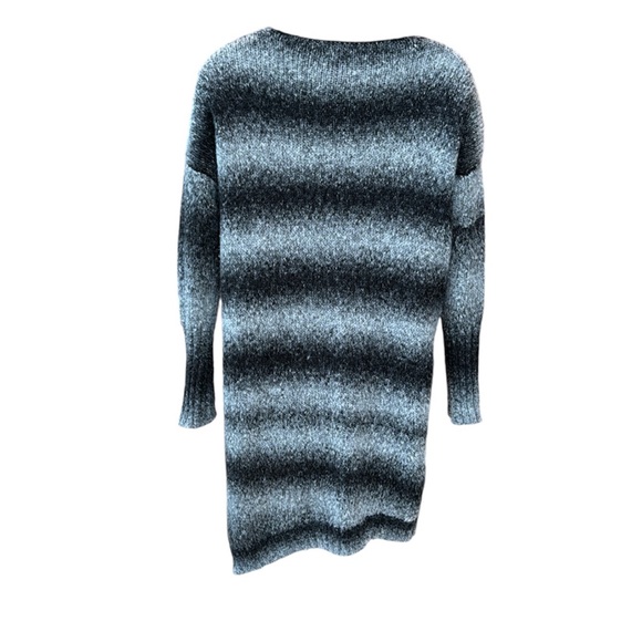 OLIVIA M. Black & silver long scooped neck sweater, S, EUC - Picture 4 of 10